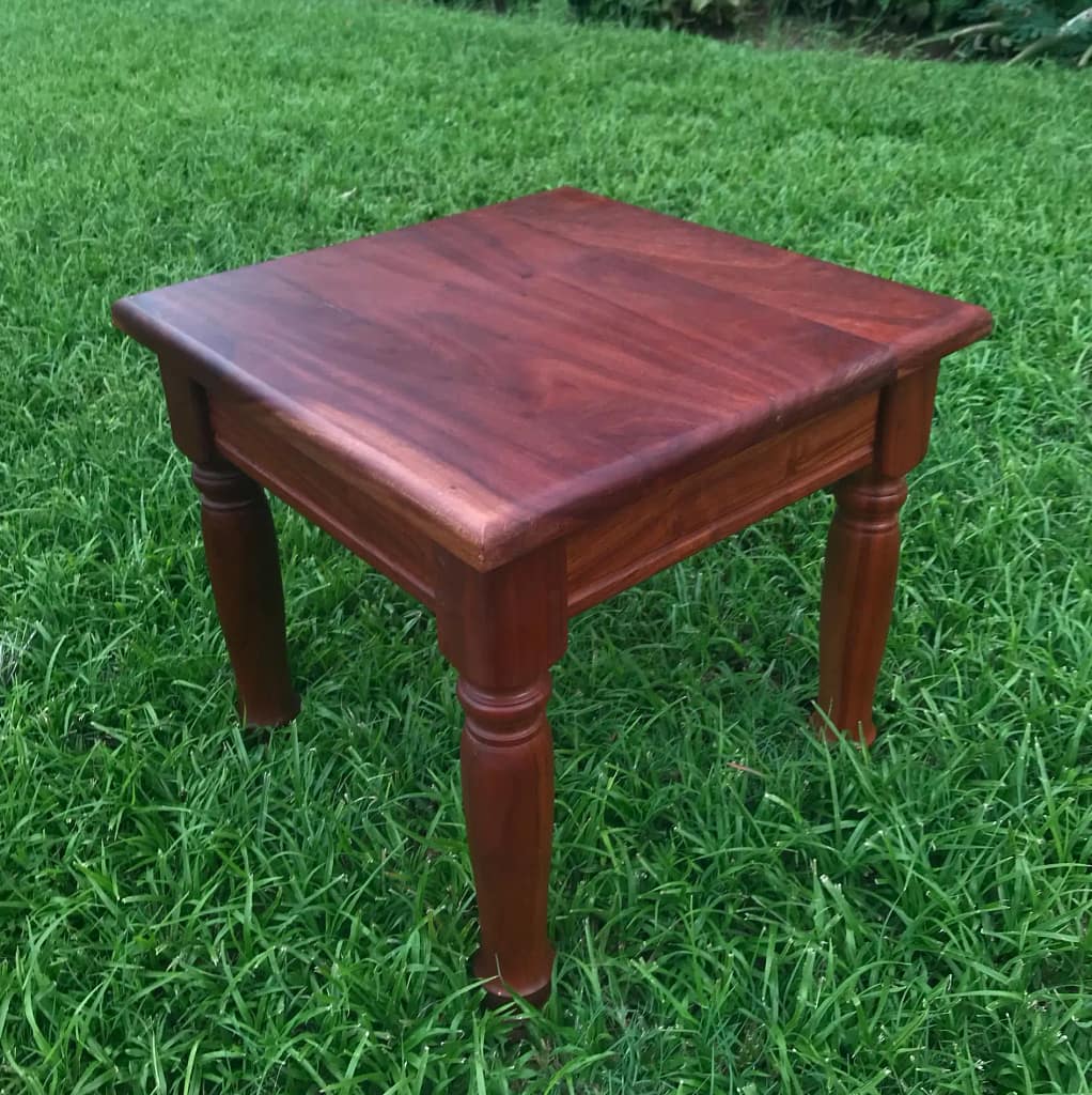 Solid Side Table, Turned Legs