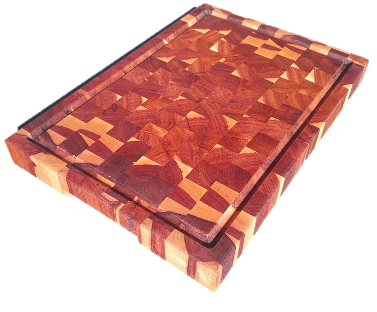 Mopane End-Grain Chopping Board - no background